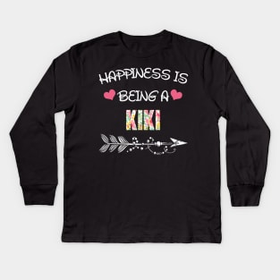 Happiness is being kiki floral gift Kids Long Sleeve T-Shirt